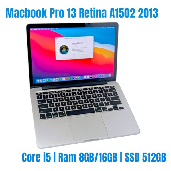 Macbook Pro Retina 13 A1502 Core i5 Ram 8GB 16GB SSD 512GB mac13