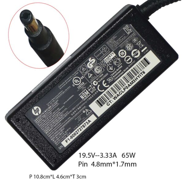 Adaptor Laptop HP 65W 19.5V-3.33A 4.8*1.7mm Original