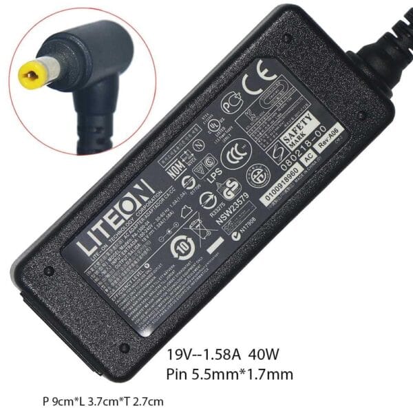 Adaptor Charger Dell Mini Inspiron 40W 19.5V 1.58A 5.5 x 1.7 mm adldel10