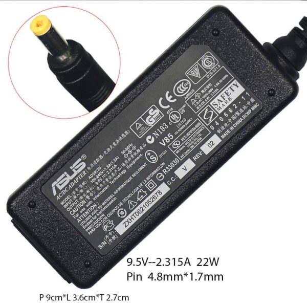 Adaptor Asus Eeepc 700 9.5V - 2.315A 22W Pin 4.7mmx1.7mm adlas1