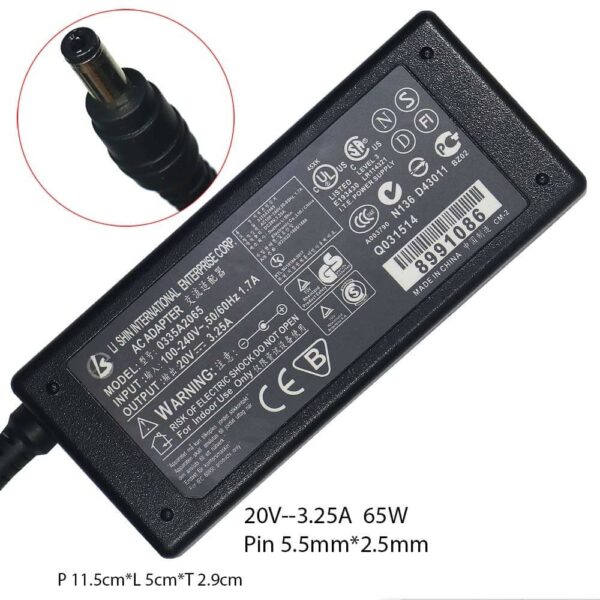 Adaptor Li Shin 20V-3.25A Oem