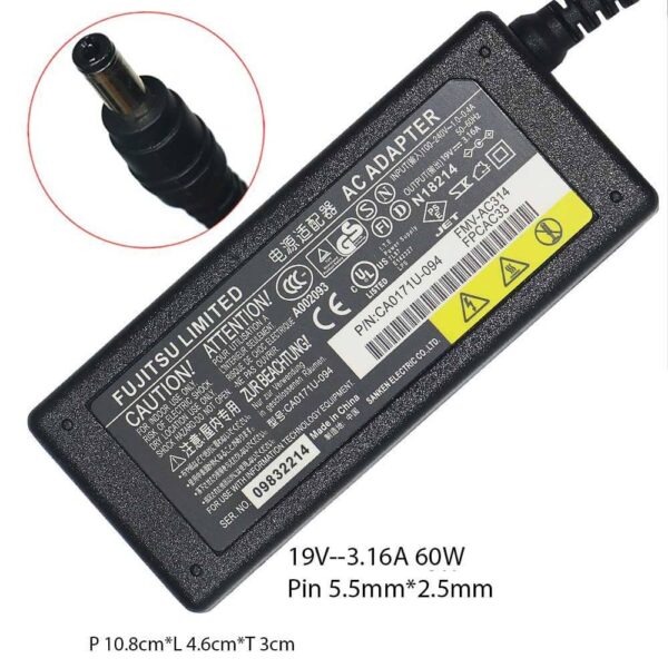 Adaptor Fujitsu 19V-3.16A Oem
