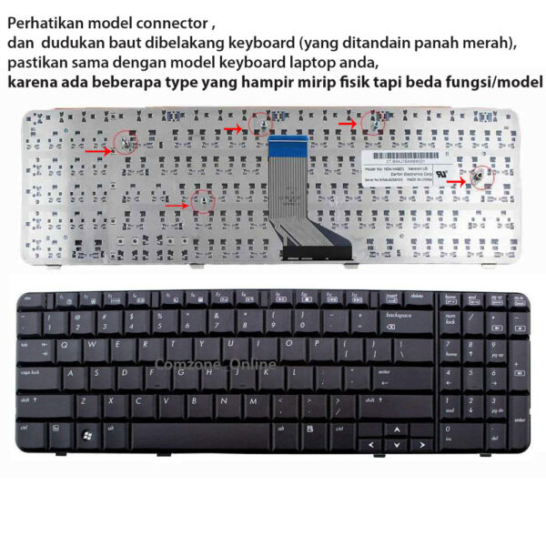 Keyboard HP G61 G61-300 HP COMPAQ Presario CQ61 CQ61-100 CQ61-20 kblhp107
