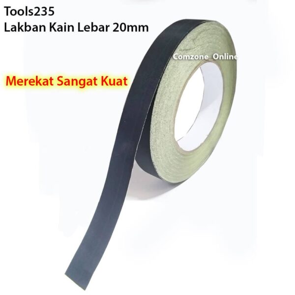 Lakban Lem Kain Hitam Anti Panas 20MM Tools235
