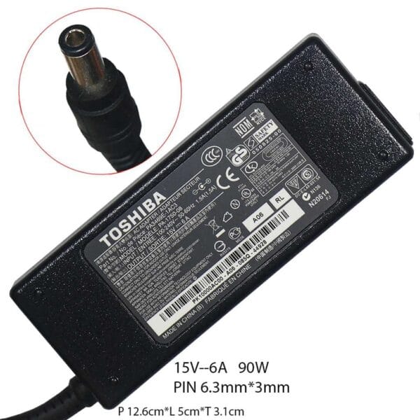 Adaptor Toshiba Satellite A10 A15 A50 A55 M20 M30 M35 M40 M45 15V-6A Adlts8r