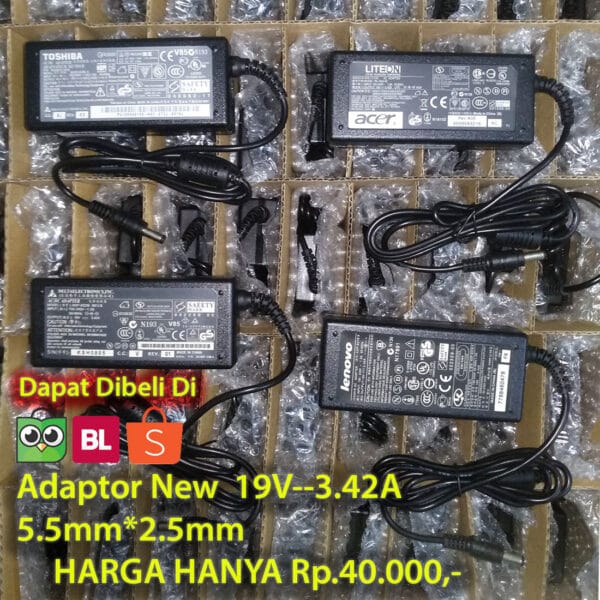 Adaptor Charger Laptop Acer Asus Dell Lenovo Toshiba 19V 3.42A adldl15