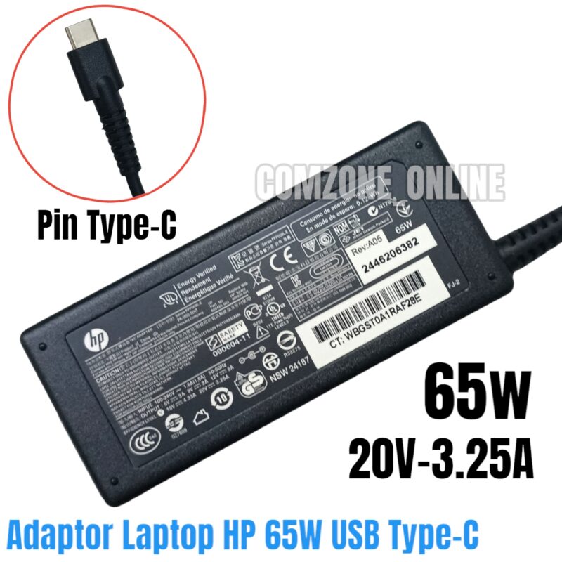 Charger Laptop HP 65W 20V 3.25A 65 Watt Type-C adlhp35