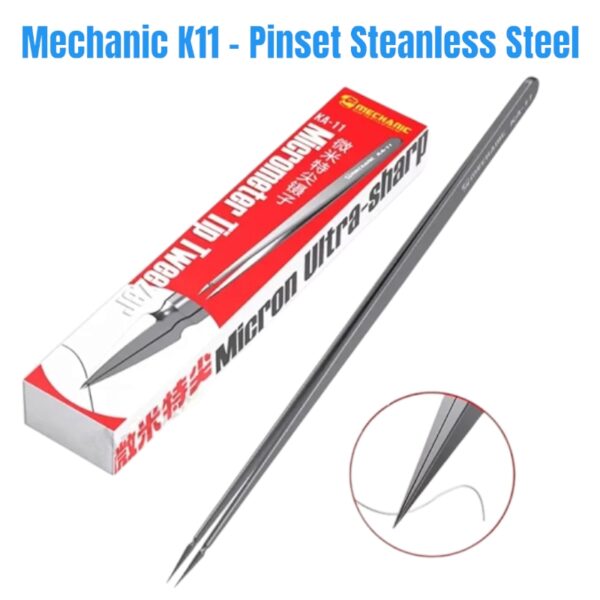 Pinset Ujung Lancip Mechanic KA-11 Stainless Steel Precision Tweezers pnst1