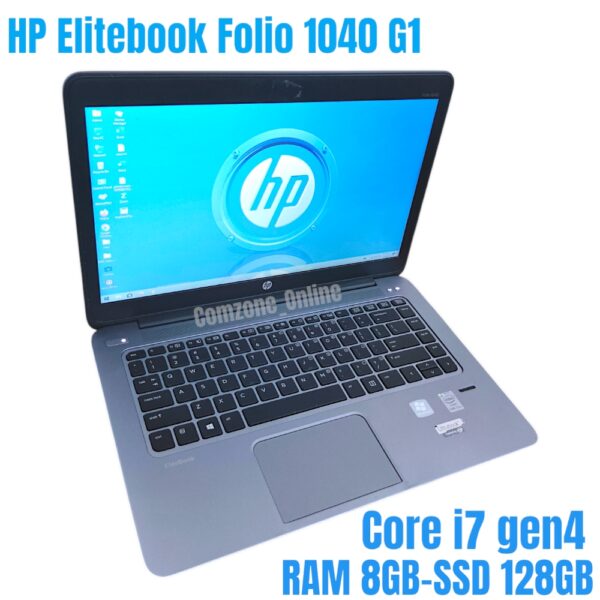 Laptop Core i7 gen4 Ram 8GB SSD 128GB HP Elitebook Folio 1040 G1 Slim Ringan nbhp14