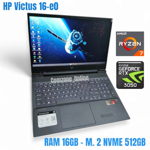 Laptop Gaming HP Victus 16-e0 AMD Ryzen Nvidia RTX 3050 RAM 16GB SSD Nvme 512GB IPS FHD 16.1 inch Laptop Editing nbhp35