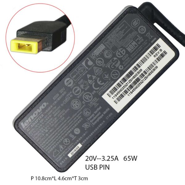 Adaptor Lenovo Yoga 20V 3.25A 65W USB Pin adllnv10