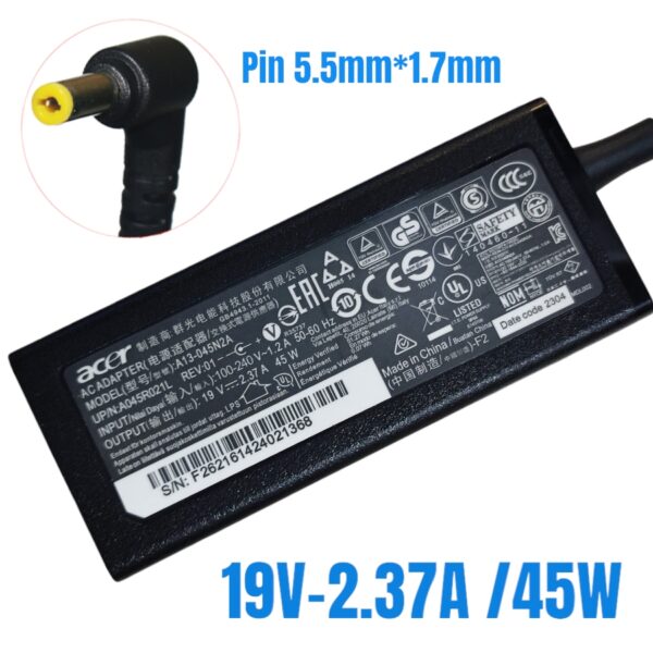 Adaptor Acer Aspire 1430 E1-410 A110 A150 D150 45w 19V-2.37A 5.5*1.7mm adlac33r