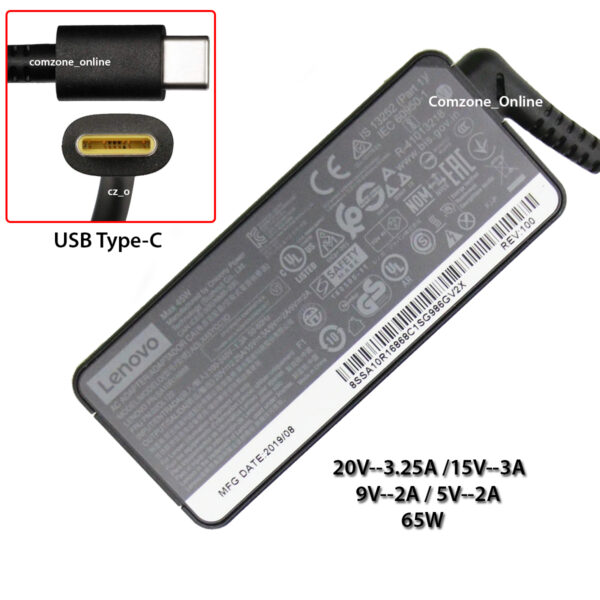 Adaptor Lenovo Thinkpad T480 X1 Carbon 20V-3.25A 65W Type-C USB C Ori adllnv17r
