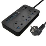 Power Soket Stop Kontak USB 6 Port USB 3 Colokan EU UK US Power Socket 3000W - Gambar 4
