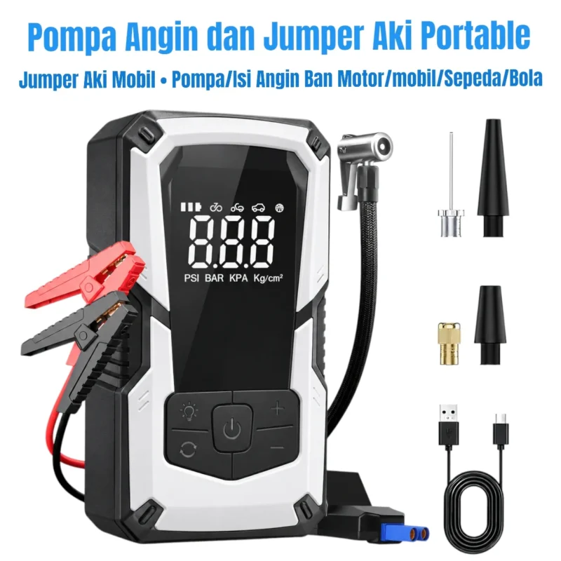 Jumper Aki Portable dengan Pompa Ban portable Jump Starter with air pump Electric Portable.jpg