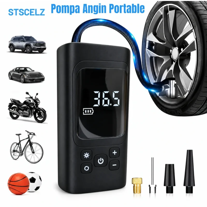 Pompa Ban Mobil Motor Electric Portable Air Pump Nirkabel Pompa angin