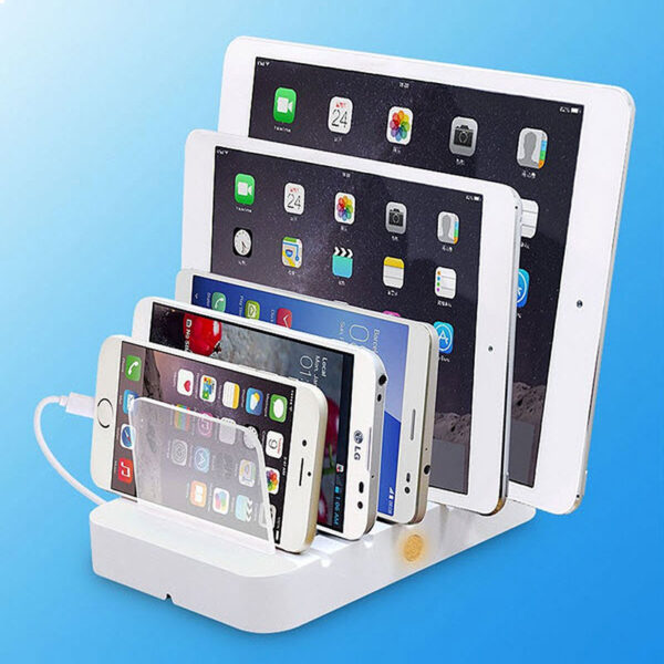 Charging Station 5 Ports USB Phone Tablet Android Stand Charger Docking batcharg136-a