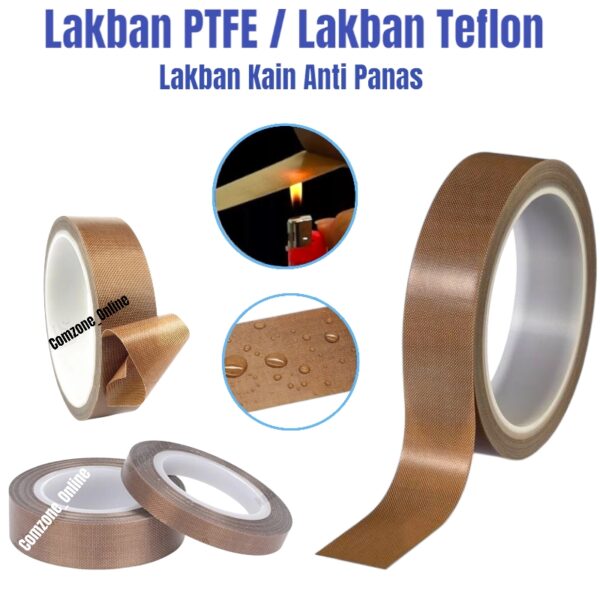 Lakban kain Anti Panas PTFE Heat High Heatproof Sealing Tape Lakban Teflon tools279