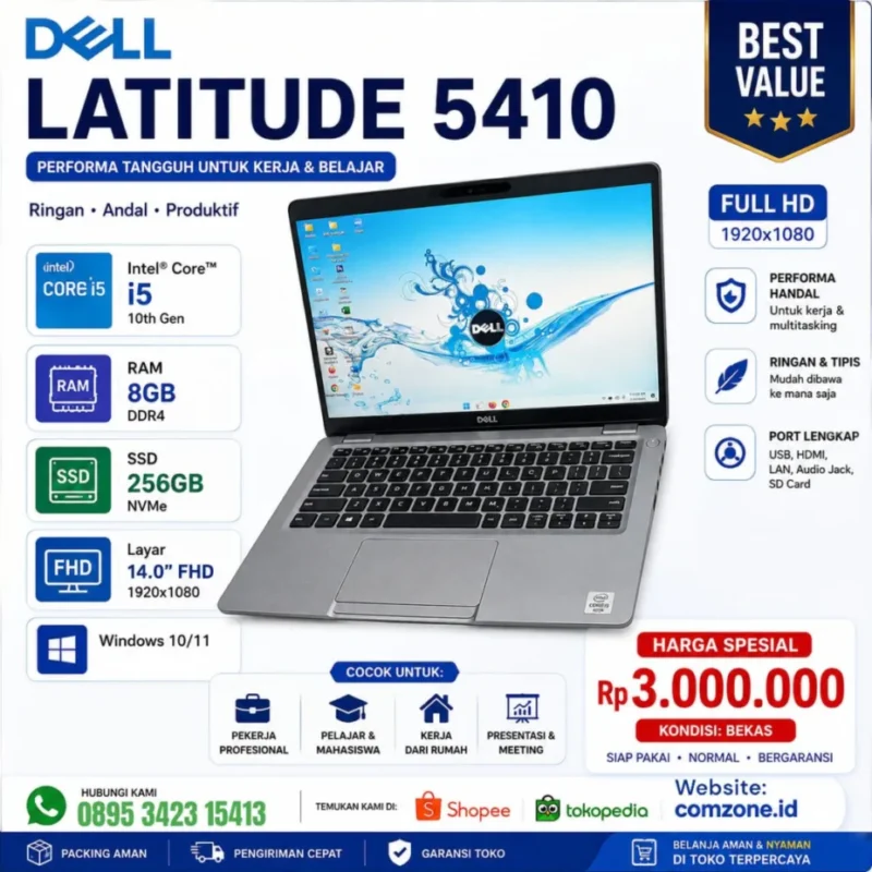 dell 5410 i5 gen 10 8gb ssd 256gb