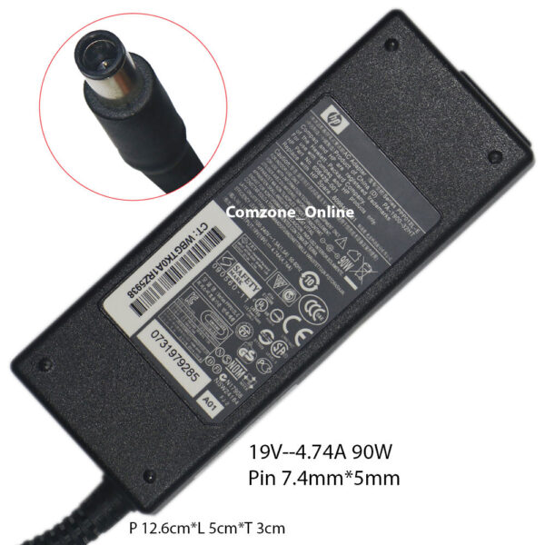 Adaptor Charger HP 19V 4.7A 90W Pin Central 7.4*5.0 mm Ori adlhp17r