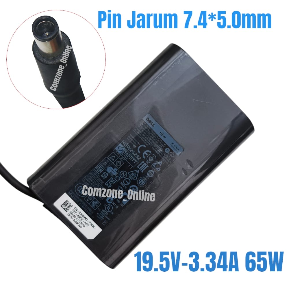 Photoroom-20250322_142430 Adaptor Dell Latitude E7440 E7240 E5430 E5420 19.5V-3.34A 65W 4.5*3.00mm Pin Jarum Ori - Gambar 1