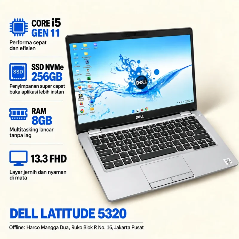 Laptop Dell Latitude 5320 Core i5 gen 11 RAM 16GB SSD 256GB Laptop Comzone.id