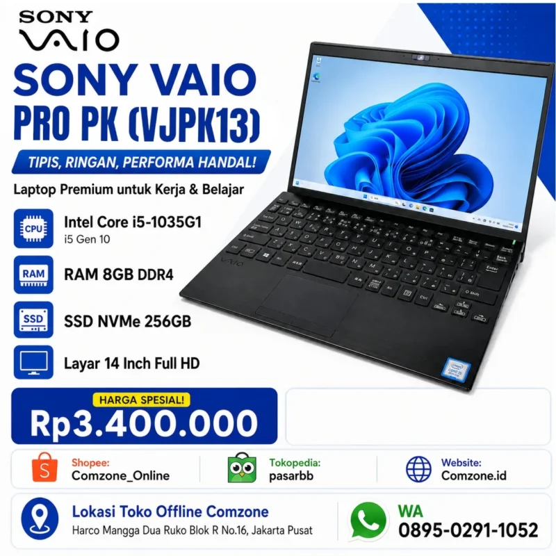 (1) vaio VJPK13C11N Core i5 gen 10 SSD NVME 256GB Ram 8GB FHD