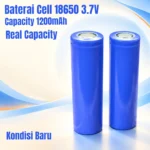 Baterai 18650 3.7V 1200mAh Original Capacity Kapasitas asli ditest BARU