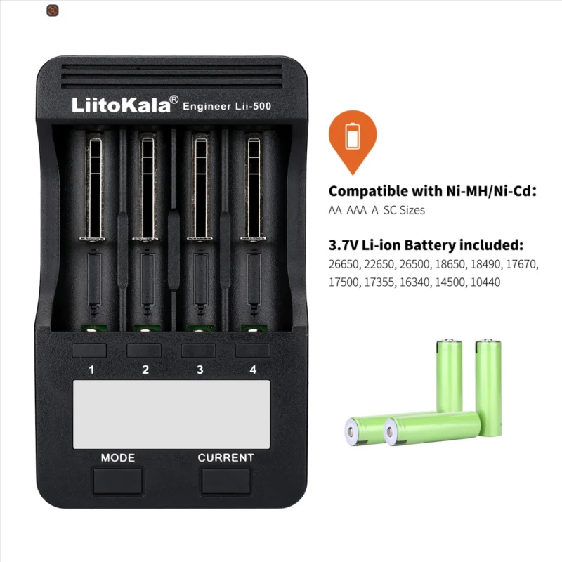 LiitoKala Lii-500 Charger Baterai Li-ion 26650 22650 18650​​​​​​ 18490 18350 17670 17500 17355 16340 14500 10440 AAA AA A SCS SC Charger Cell Baterai Comzone.id - Galeri Produk 4