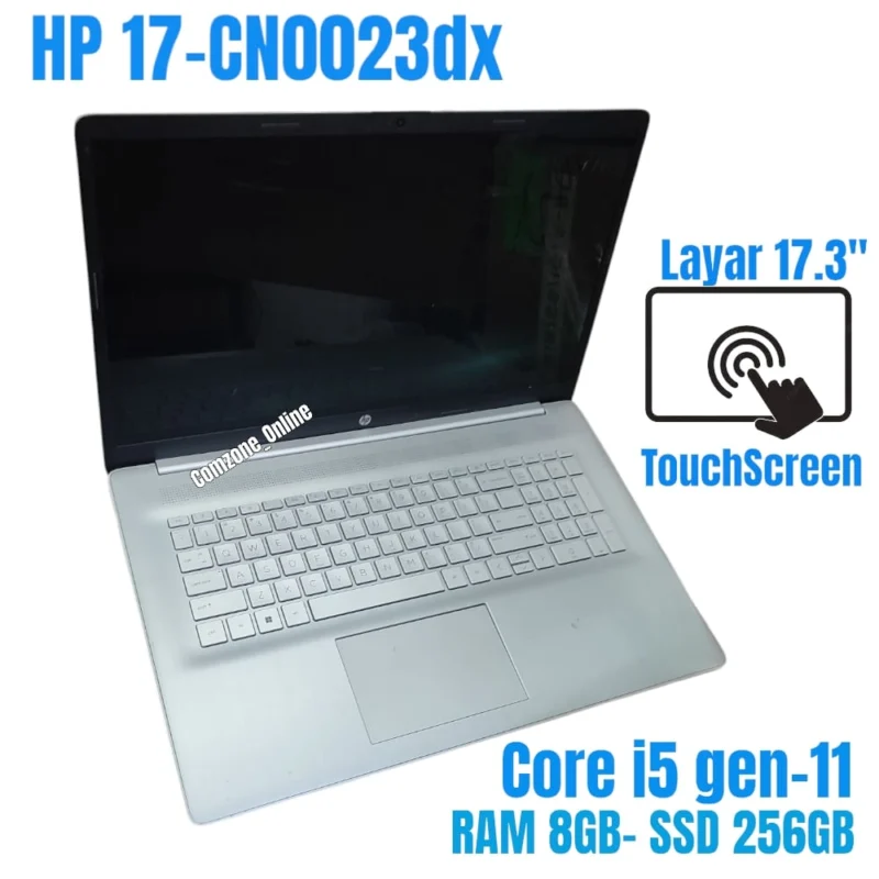 Laptop HP 17-CN0023DX Core i5 gen 11 RAM 8GB SSD 256GB TouchScreen 17.3 inch Premium Bergaransi Laptop Comzone.id - Gambar Utama Produk