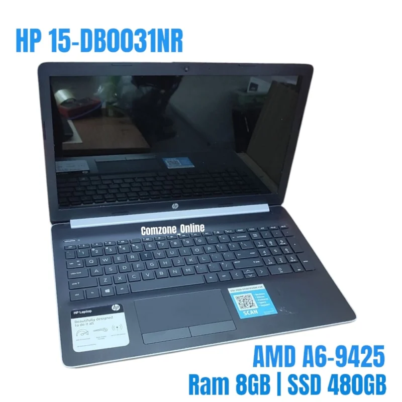 HP Notebook 15-db0031nr AMD A9-9425 RAM 8GB SSD 256GB 15.6 Inch Siap Pakai Laptop Comzone.id - Gambar Utama Produk